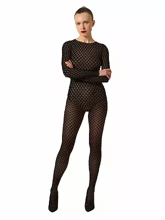 WOLFORD | Modestrumpfhose VELVET NET ILLUSION Black/Black | 